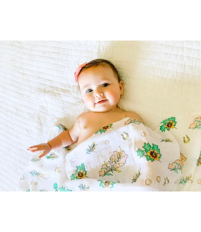 Kentucky Floral Muslin Swaddle Receiving Blanket