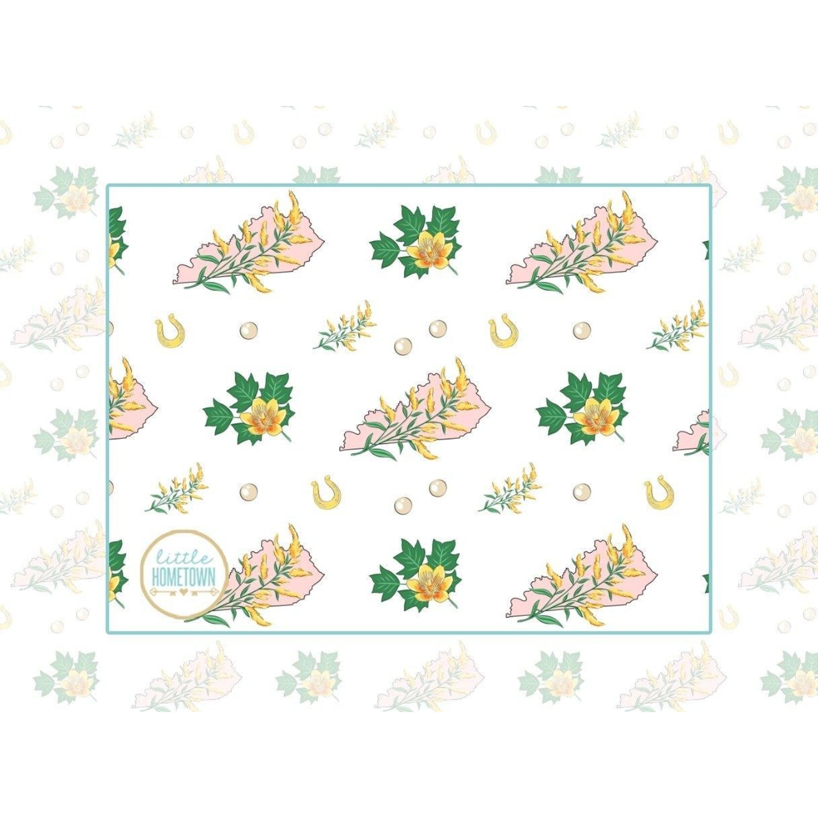 Little Home Town Kentucky Floral Burp Cloth and Wraparound Bib