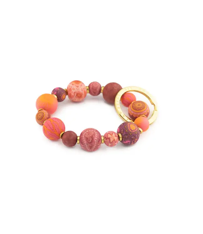 Savannah Red Small Bead Wrist Keychain