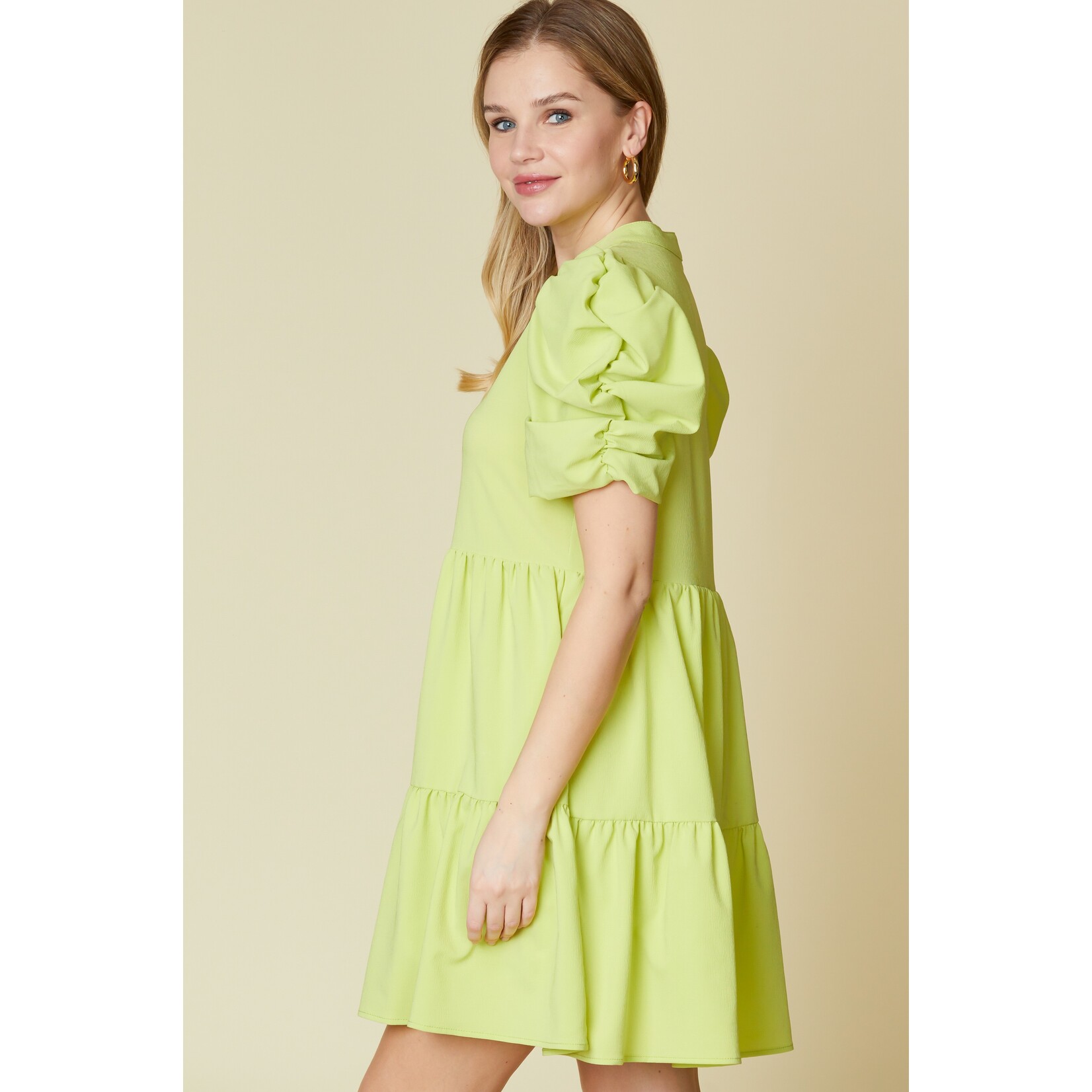 Beeson River Abigail Lime Baby Doll Dress