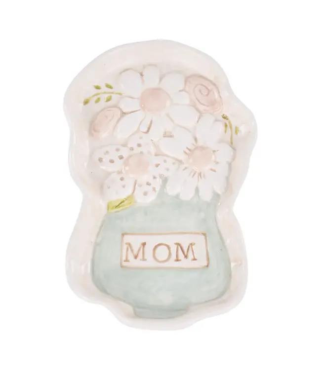 Mom Flower Vase Trinket Tray