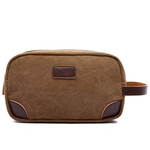 Brown Canvas and Leather Dopp Kit