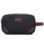 Black Canvas and Leather Dopp Kit