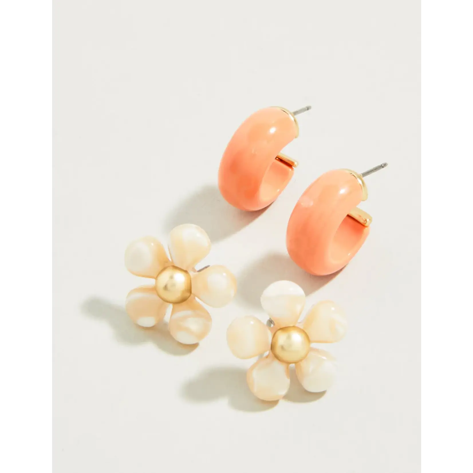 Spartina Sweet Song Earrings Set Cream/Coral