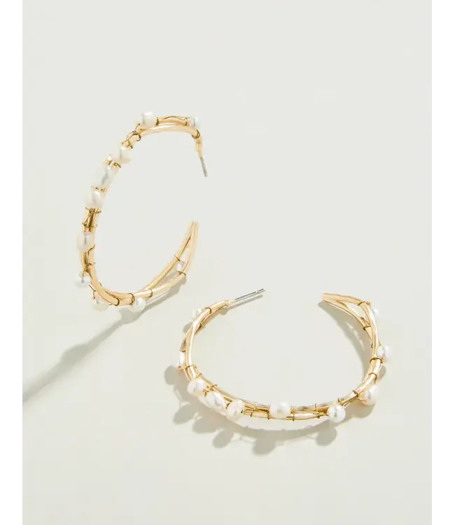 Spartina Swell Hoop Earrings Pearl