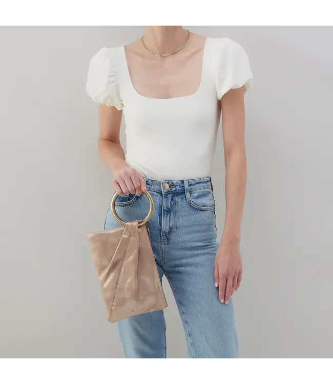 Hobo Sheila Ring Clutch Gilded Beige