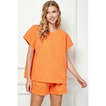 See And Be Seen Amy Tangerine Textured Top