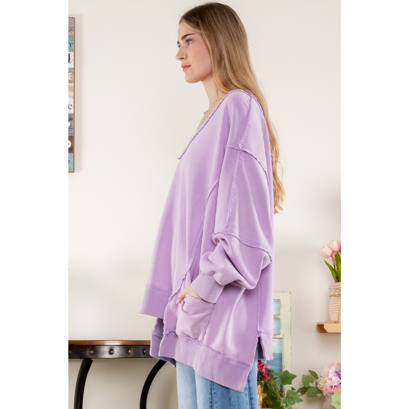 Rose Velvet Sally Lavender Sweatshirt