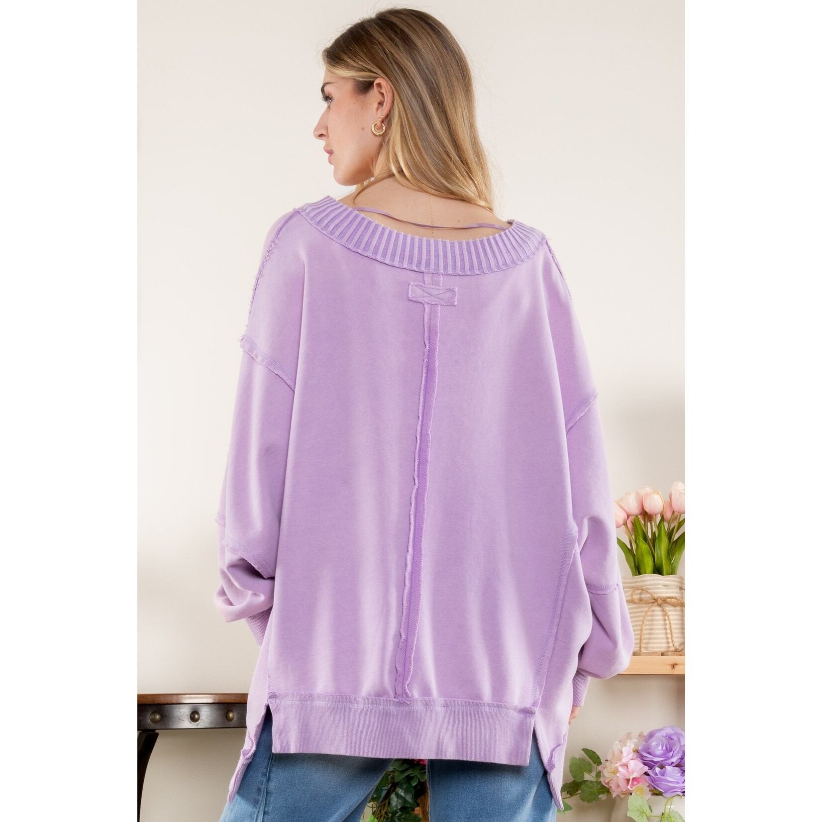 Rose Velvet Sally Lavender Sweatshirt