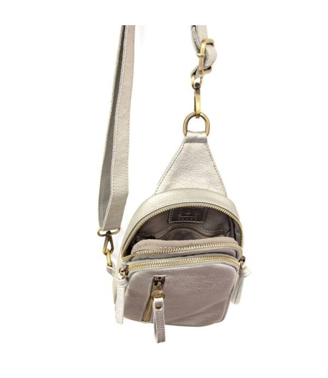 Joy Susan Skyler Silver Sling Bag