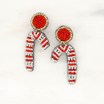 Candy Cane Beaded Earrings