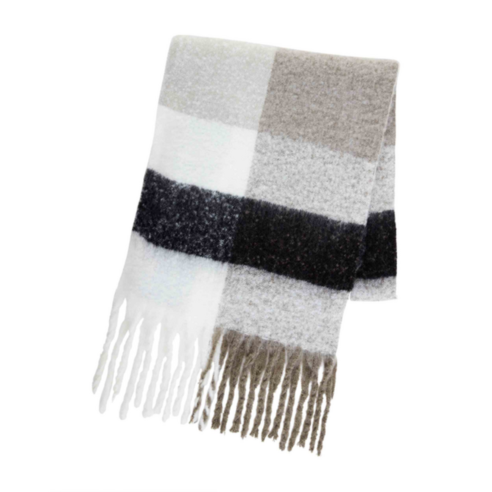 Black Neutral Check Scarf