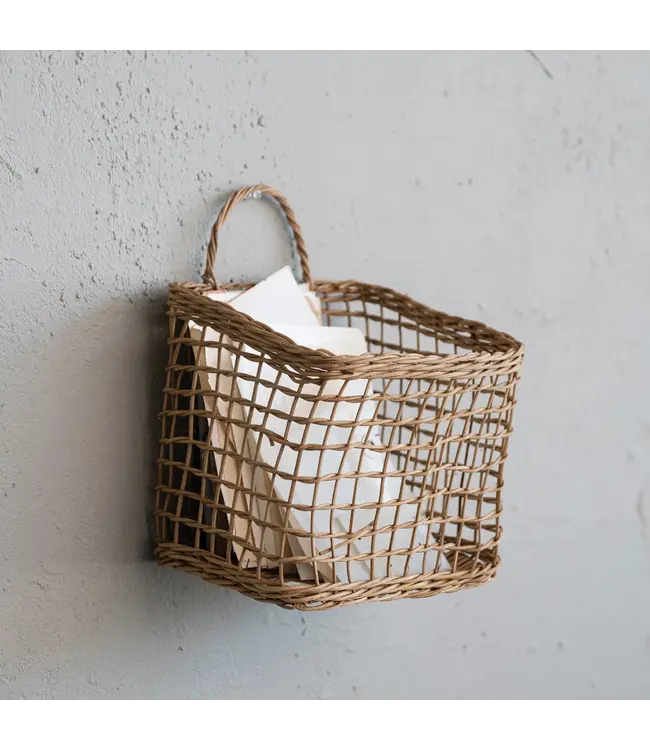 Hand-Woven Seagrass Wall Basket