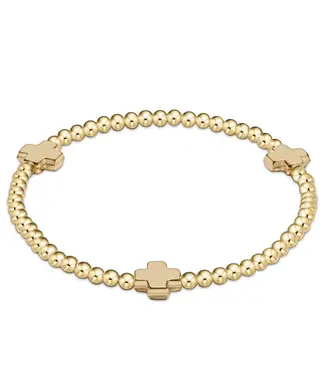 enewton design Enewton Signature Cross Gold Pattern 3mm Bead Bracelet