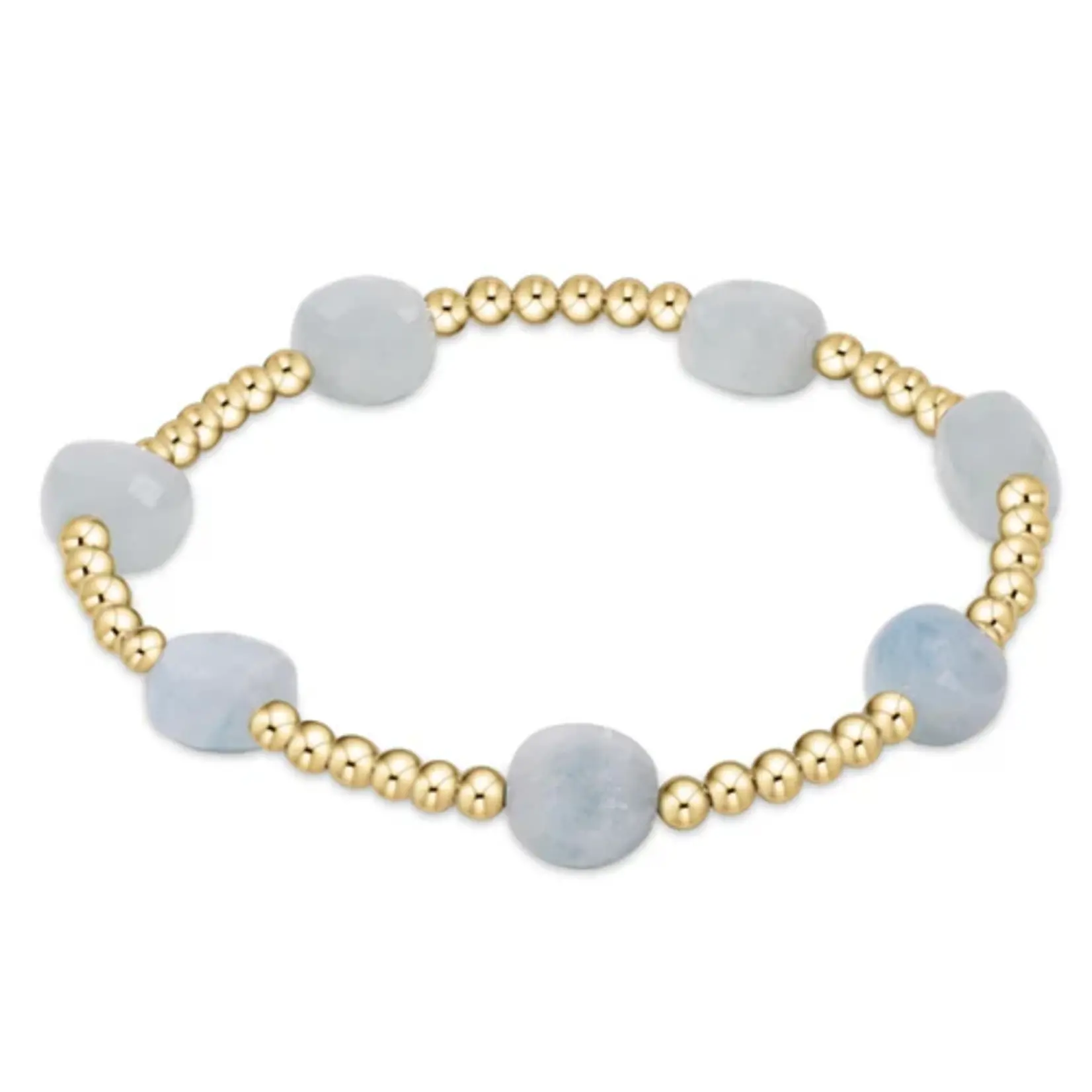 enewton design Enewton Admire Gold 3mm Bead Bracelet Aquamarine