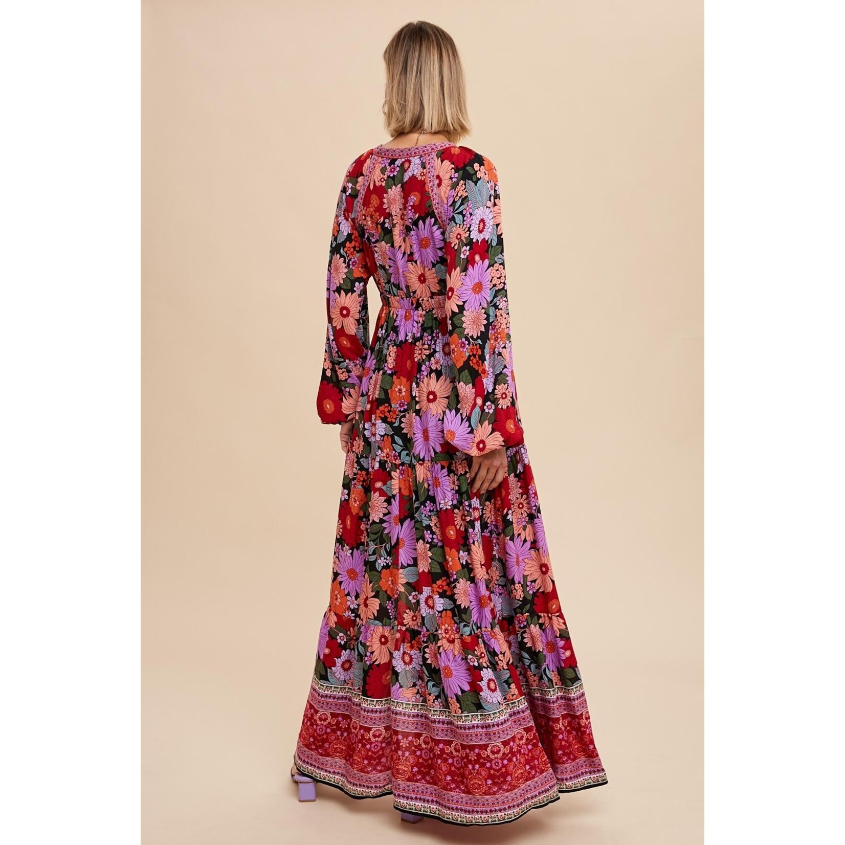 In Loom Stella Black Floral Maxi Dress