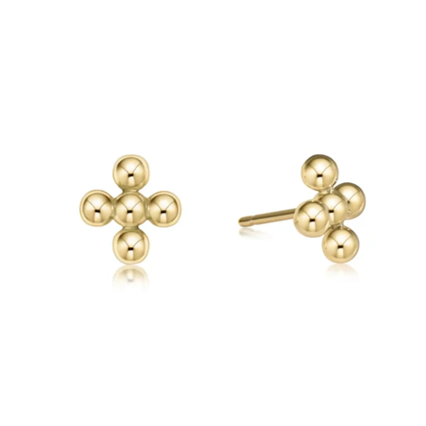 enewton design Enewton Classic Beaded Signature Cross Stud 4mm Bead Gold