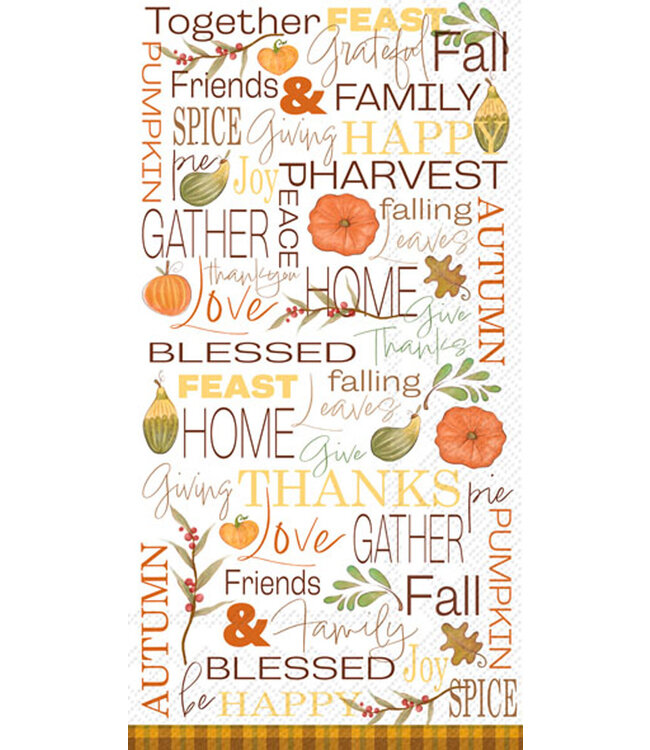 Fall Words Guest Towels