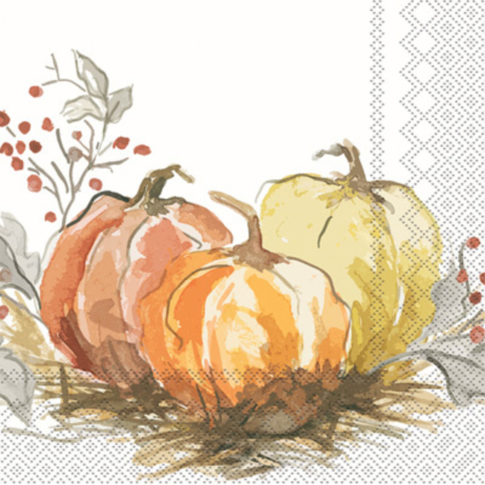 Painted Pumpkin Cocktail Napkins