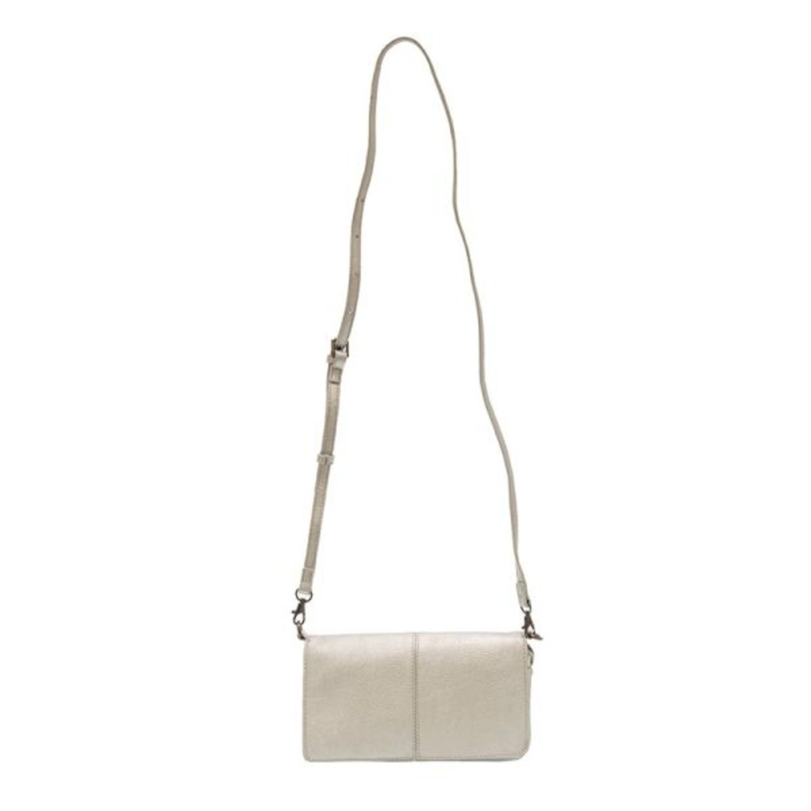 Joy Susan Everly Metallic Silver Flap Crossbody