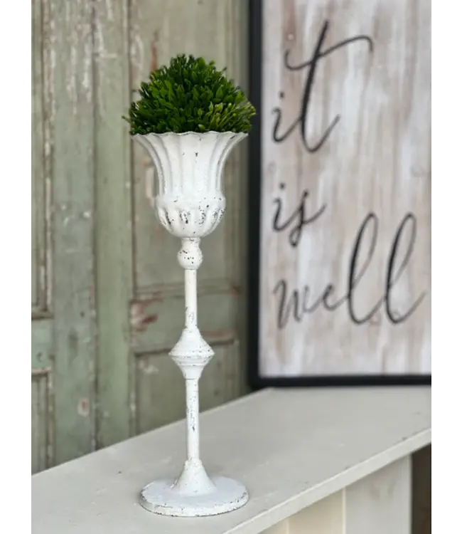 Small Cream Fluted Holder