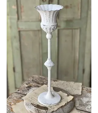 Large Cream Fluted Holder