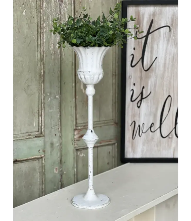 Large Cream Fluted Holder