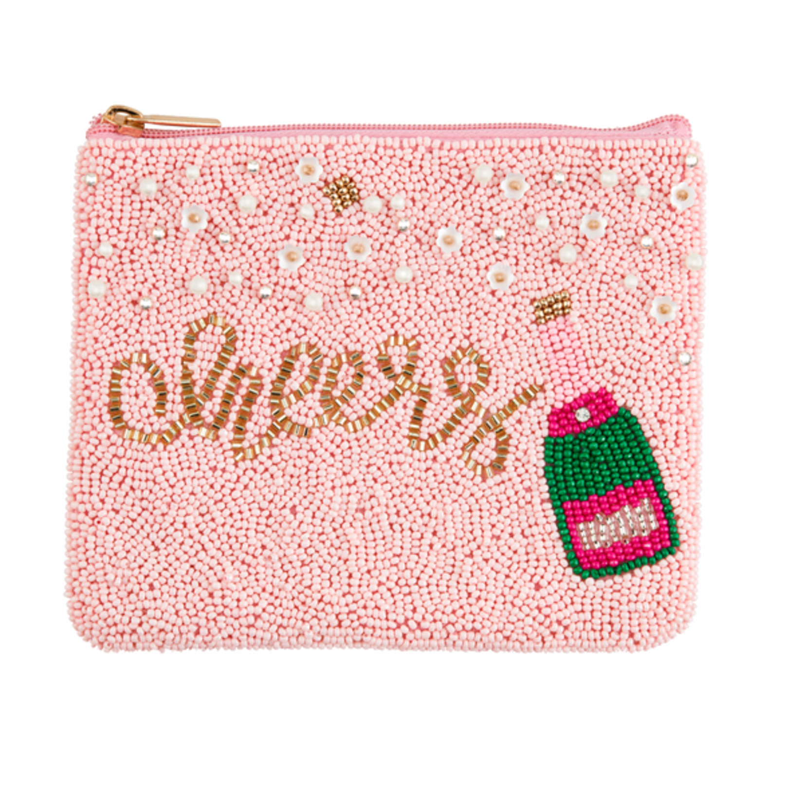 Cheers Holiday Beaded Pouch/Wallet