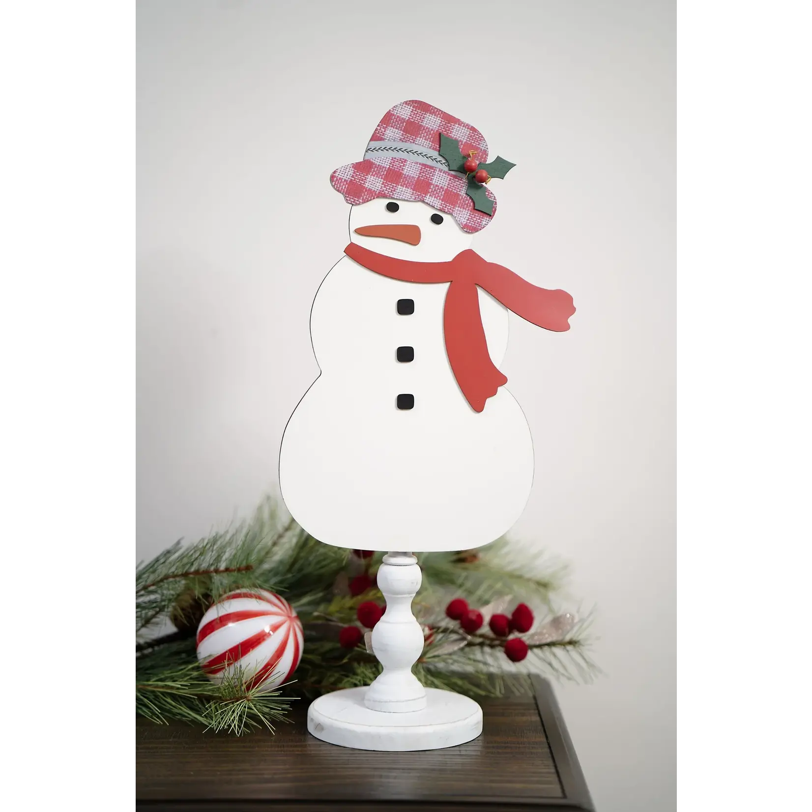 Glory Haus Snowman With Holly Hat Topper