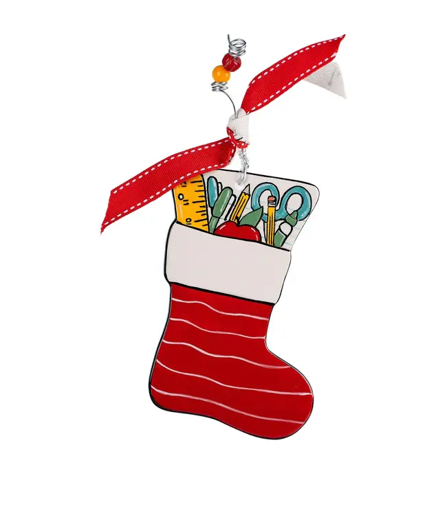 Teacher Stocking Flat Ornament
