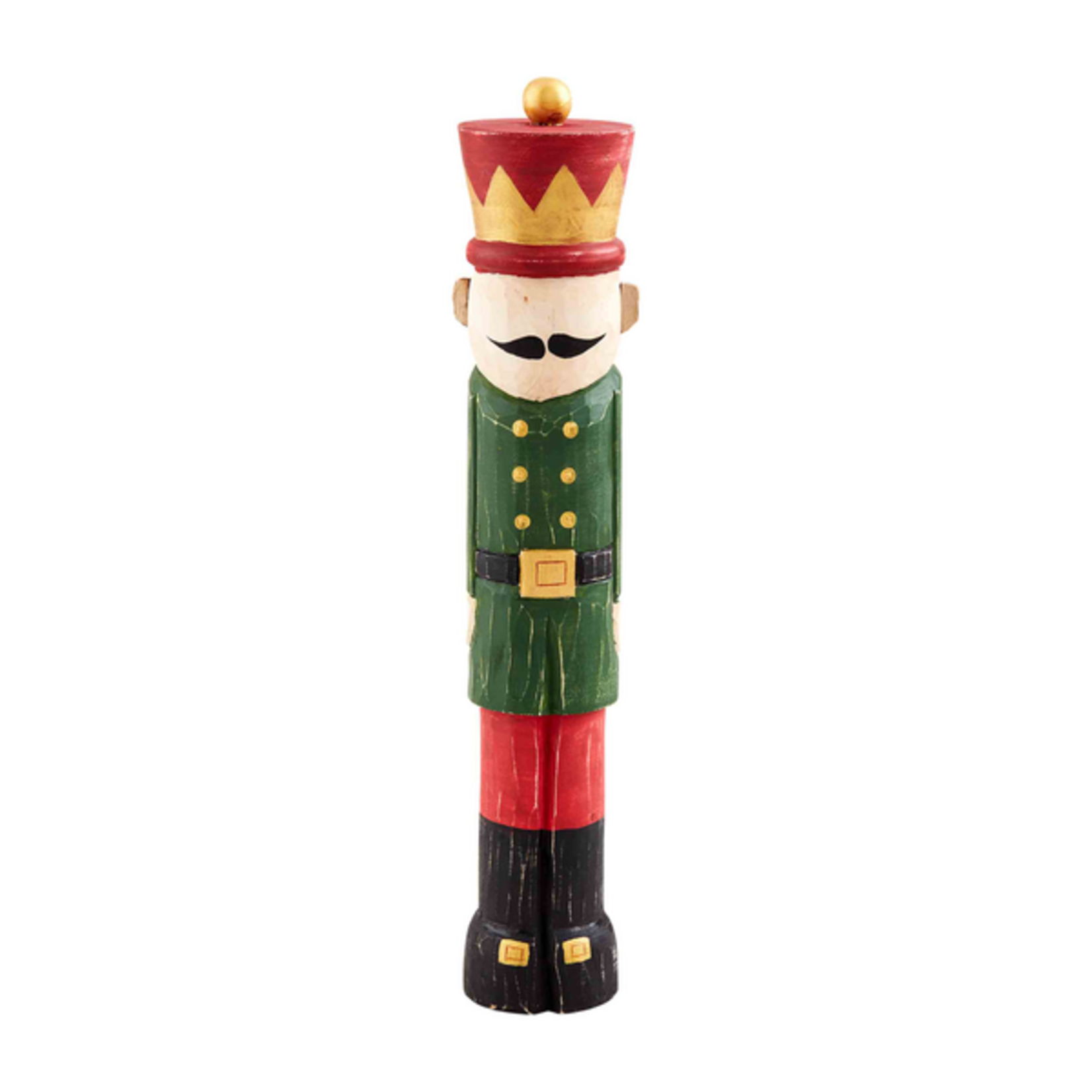 Green Wood Nutcracker Sitter