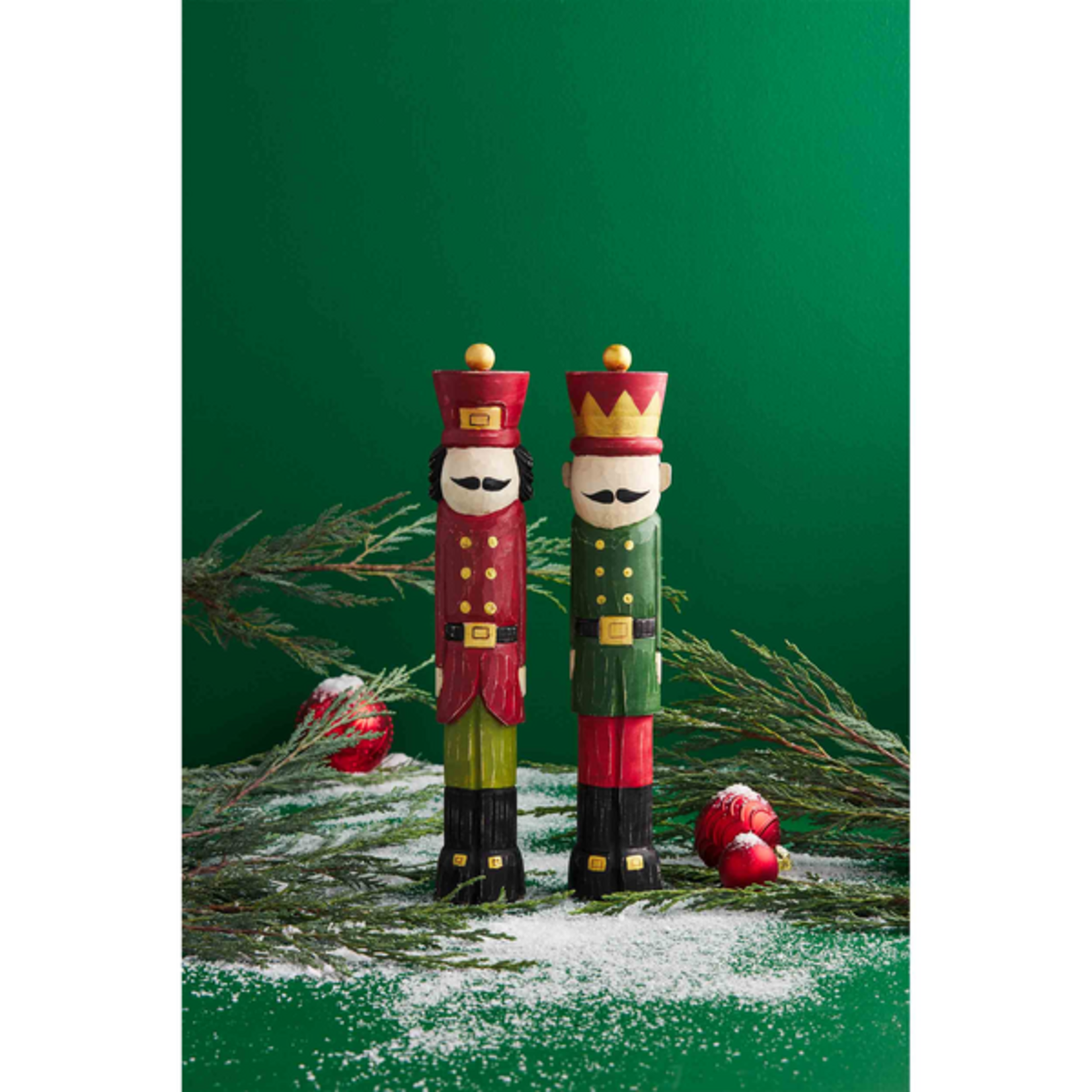 Green Wood Nutcracker Sitter