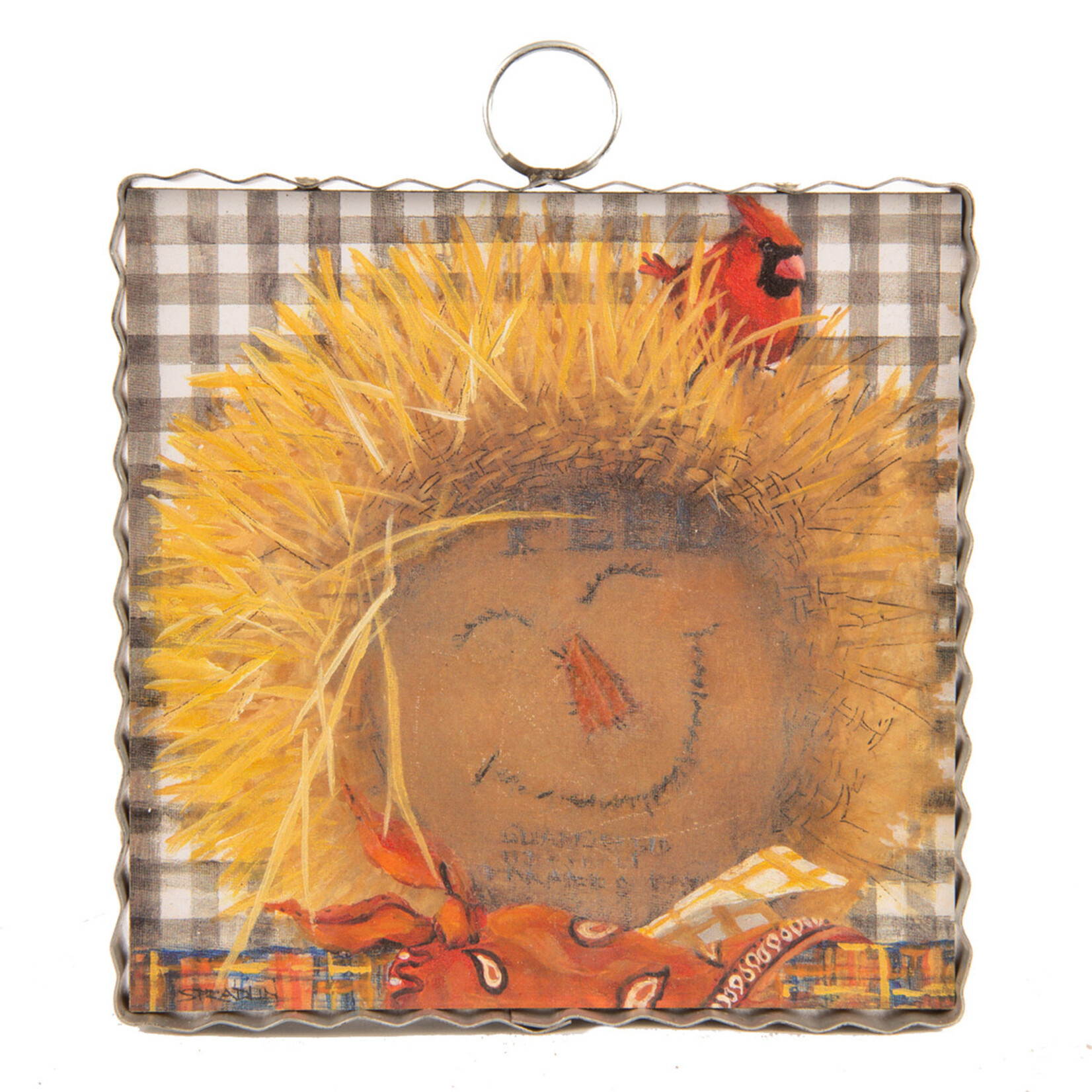 Round Top Mini Sack Scarecrow Print