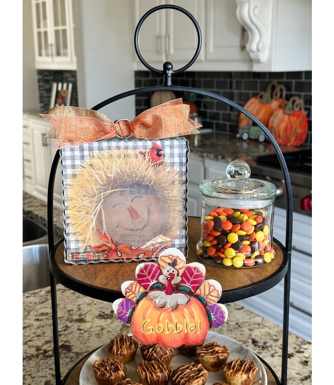 Round Top Mini Sack Scarecrow Print