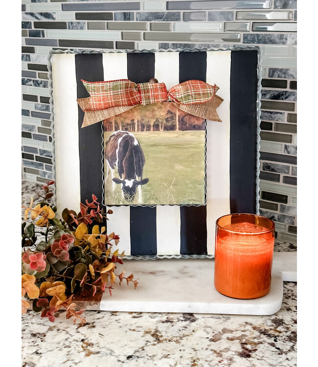 Round Top Mini Grazing Milk Cow Print