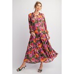 Easel Lauren Olive Poppy Floral Maxi Dress