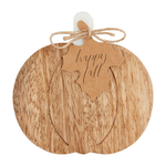 Wood & Marble Pumpkin Coaster Set