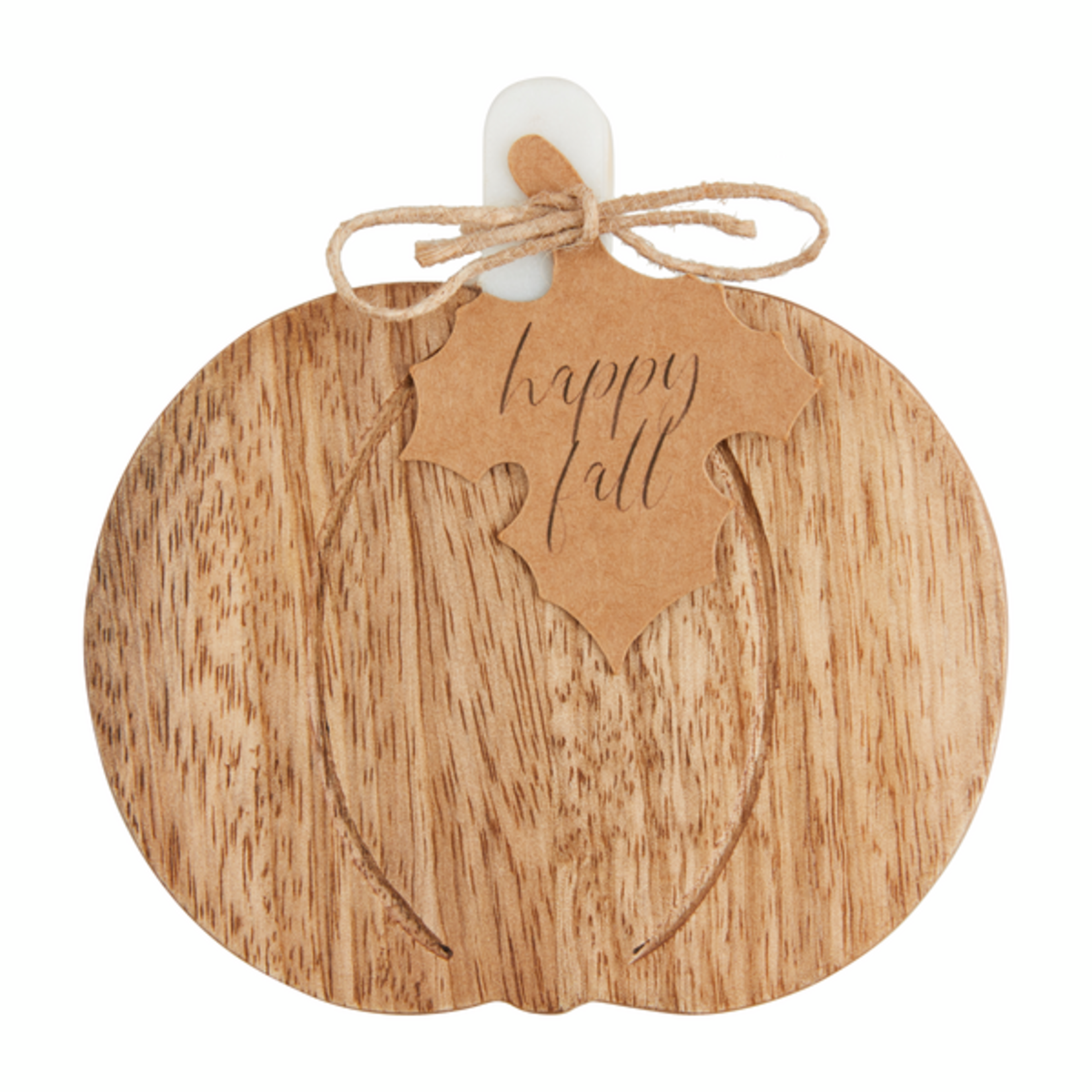 Wood & Marble Pumpkin Coaster Set