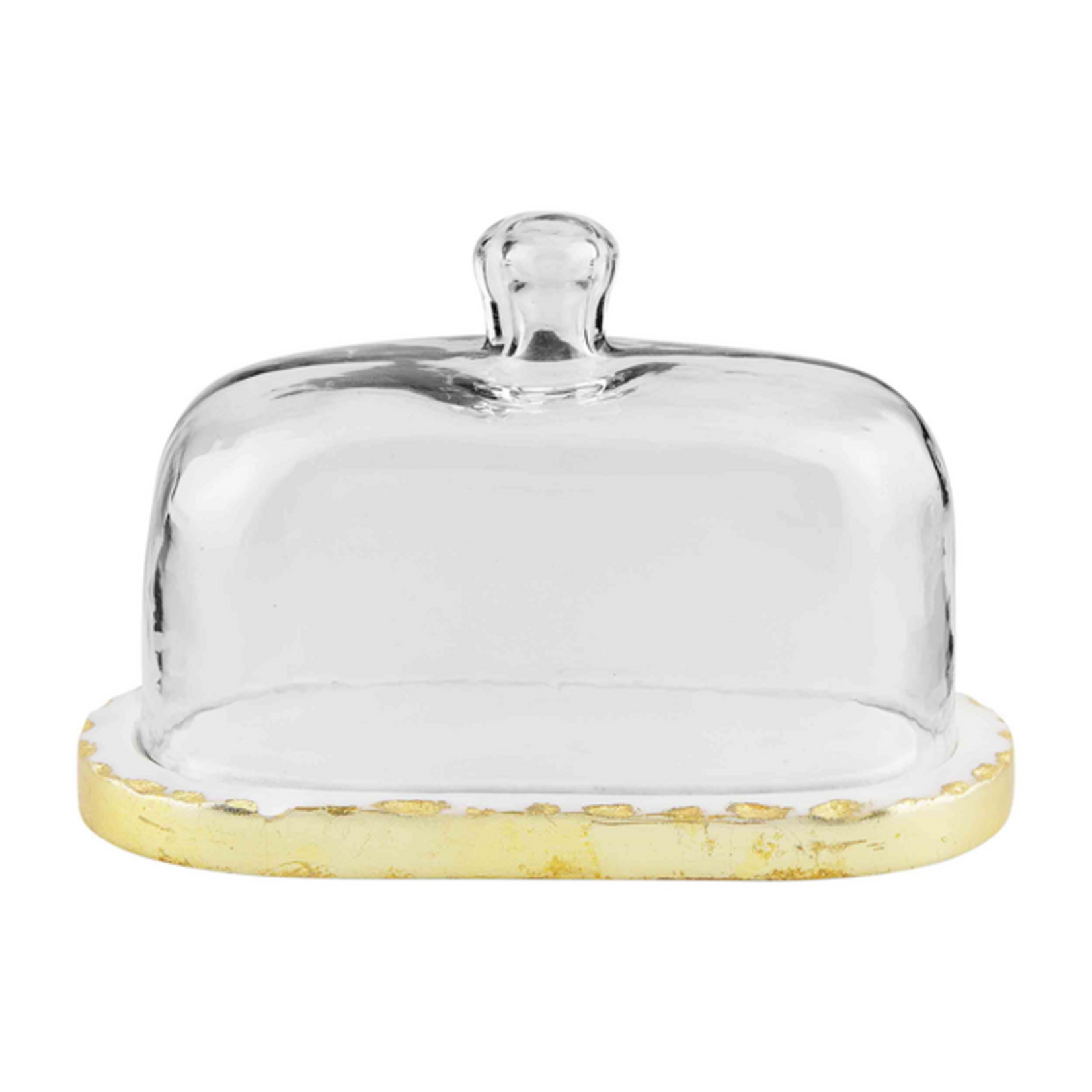 Gold Marble Glass Butter Dish