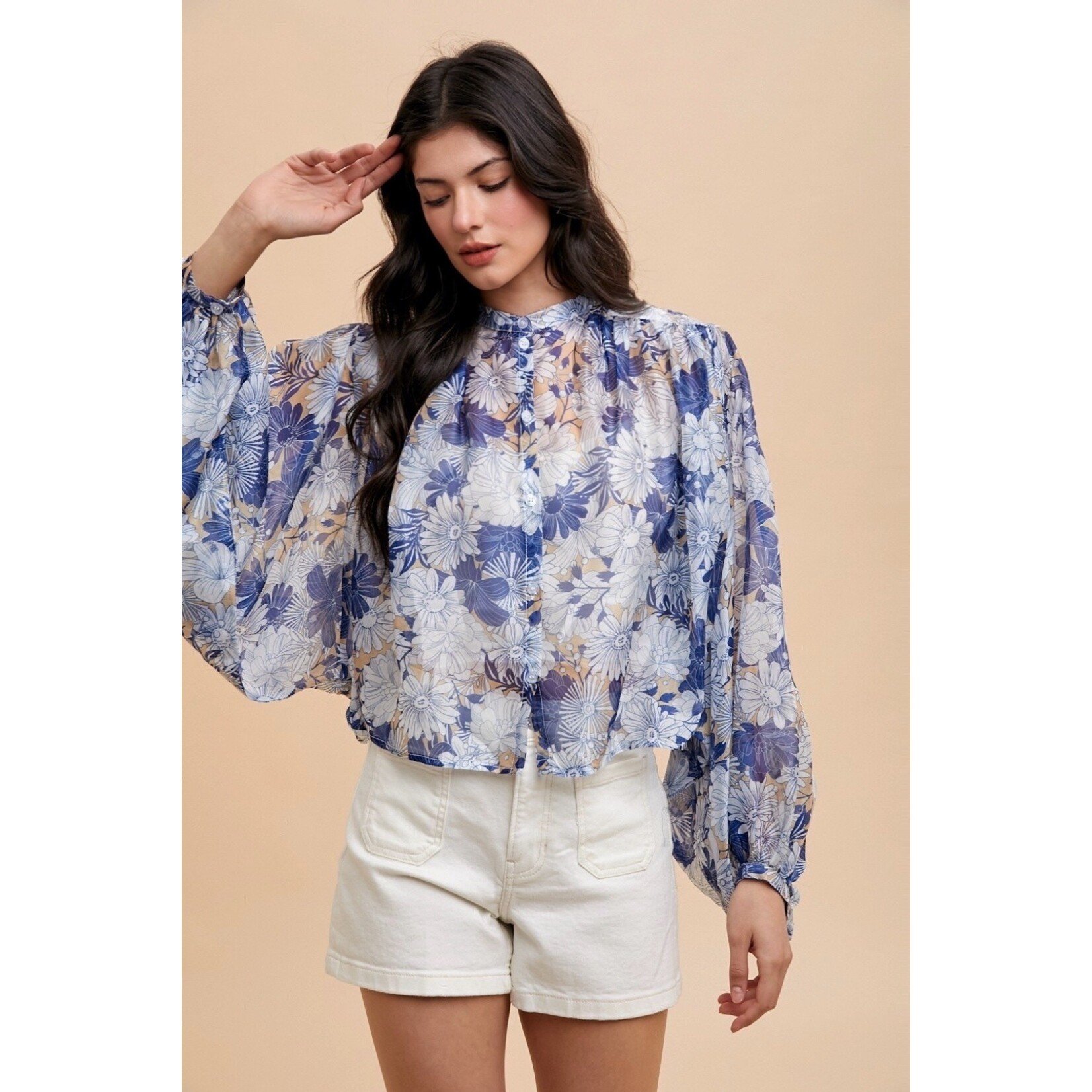 Anniewear Bailey Blue Flower Blouse