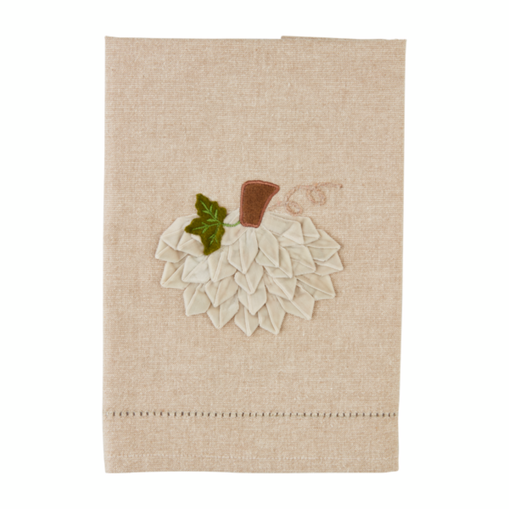 Cream Velvet Ribbon Pumpkin Towel