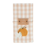 Tan Pumpkin Check Napkin Set