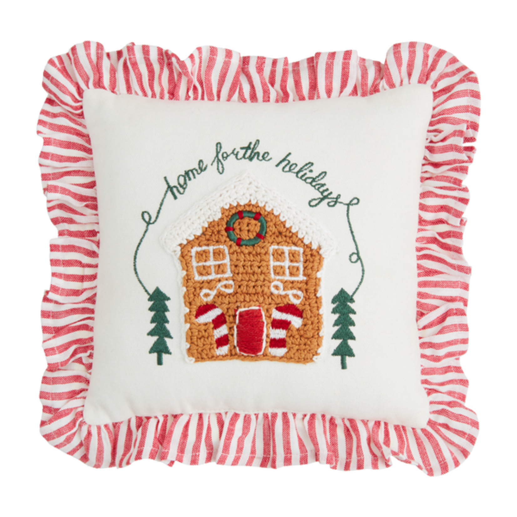 Gingerbread House Mini Crochet Pillow