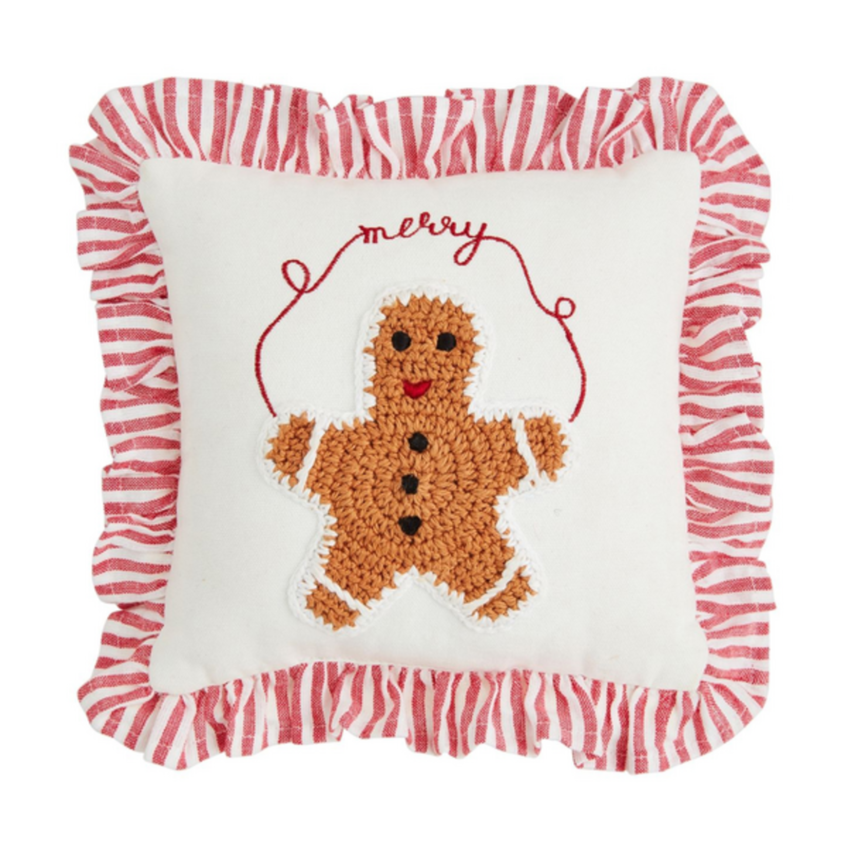 Gingerbread Man Mini Crochet Pillow