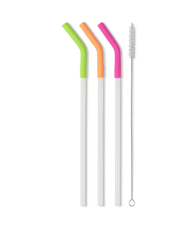 Swig Neon Lime/Orange/Berry Reusable Straw Set