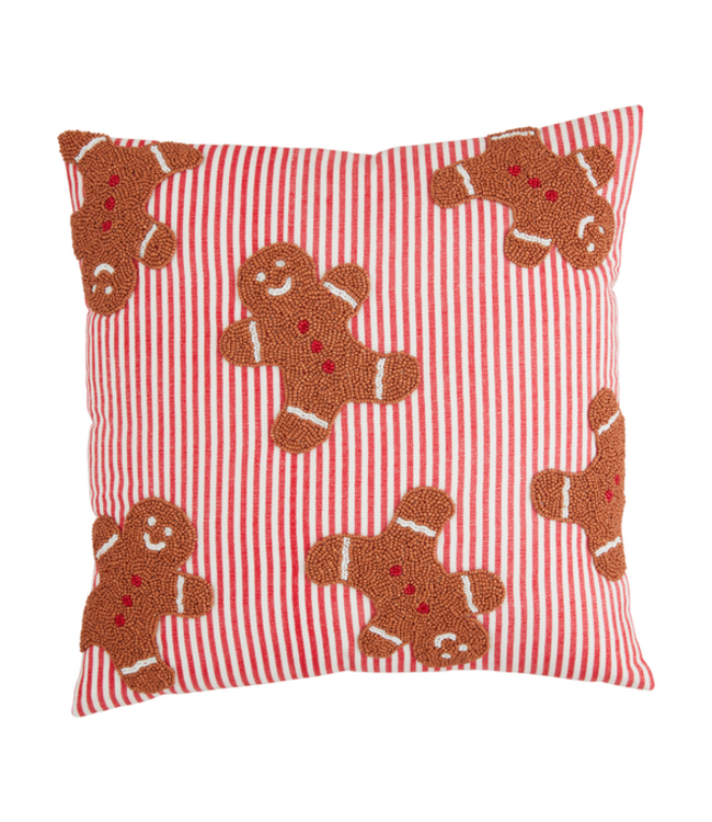 Gingerbread Beaded Pillow