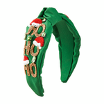 Ho Ho Ho Green Knotted Headband