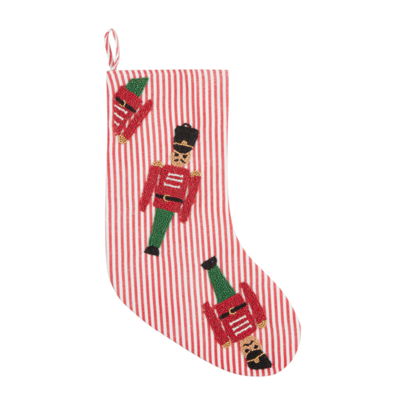 Nutcracker Beaded Stocking