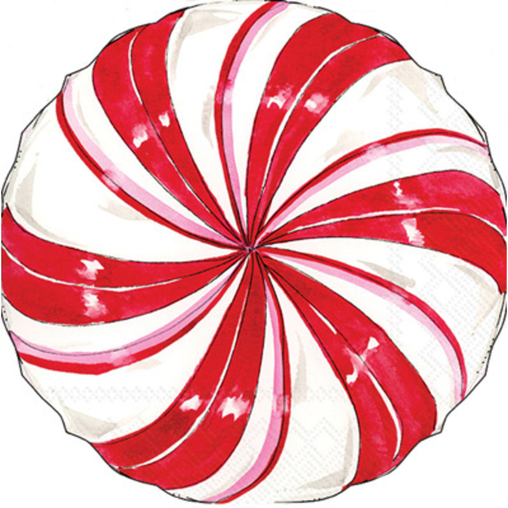 Peppermint Swirl Shaped Lunch Napkins