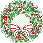 Holly Berry Wreath Shaped Lunch Napkins